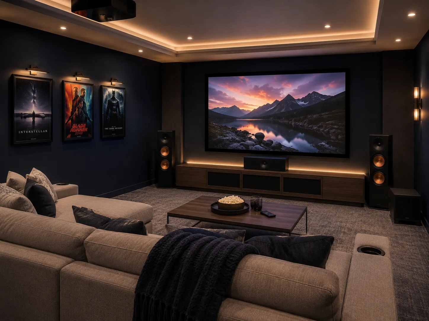 Finished home theater or media room